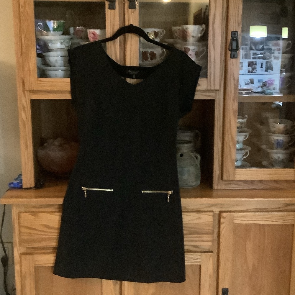 Juicy Couture Black Mini Dress with Zipper Accents